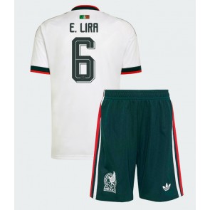 Mexico Erik Lira #6 Udebanetrøje Børn VM 2026 Kortærmet (+ Korte bukser)